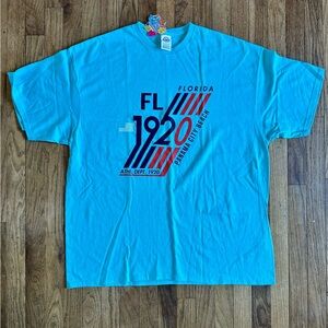 Panama City Beach Florida Graphic Tee Blue & Red. New with Alvin’s Island Tags
